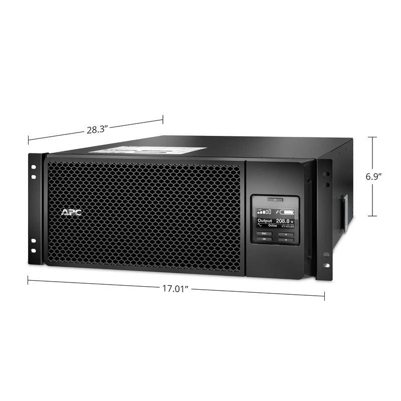 SFPS APC Smart-UPS On-line, 6kVA/6kW, 208V, 6 x C13 & 4 x C19 Outlets, Network Card & SmartSlot, 2 Replaceable Battery Modules Included, Rack 4U/Tower Convertible