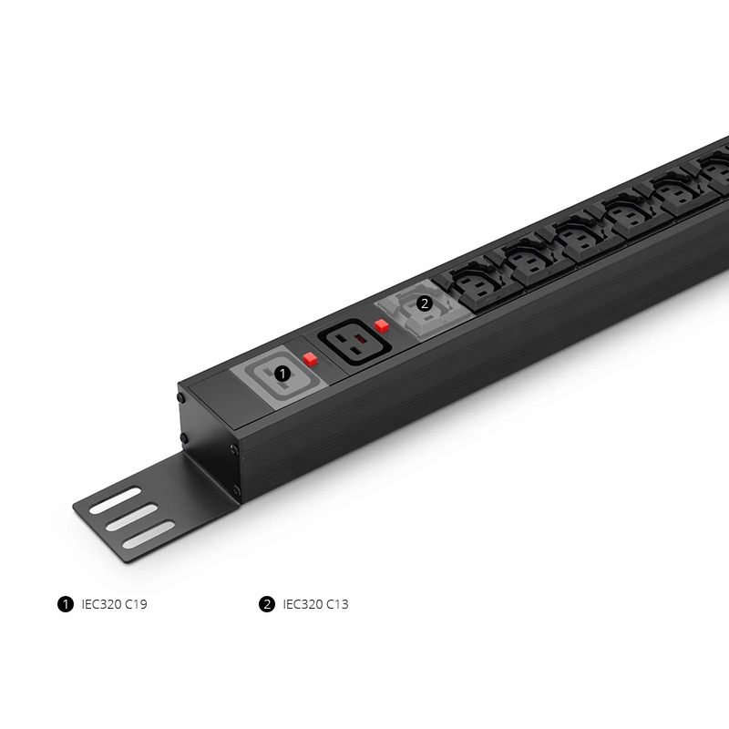 SFPS 7.36kW Single-Phase 32A/230V Basic Rack PDU, 20 x C13 & 4 x C19 Outlets, IEC309 32A 2P + E Plug, 10ft Cord, 0U Vertical