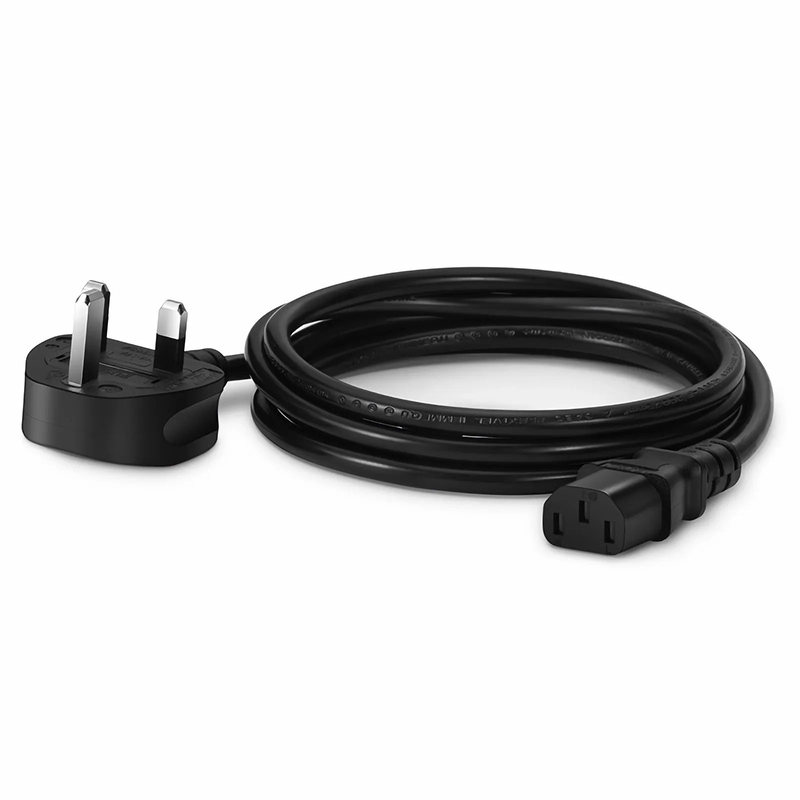 SFPS 6ft (1.8m) BS 1363 to IEC60320 C13 3 x 0.75mmA² 250V/10A Power Cord, Black