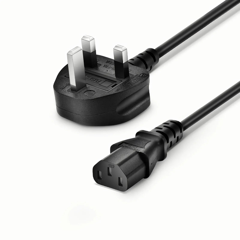 SFPS 6ft (1.8m) BS 1363 to IEC60320 C13 3 x 0.75mmA² 250V/10A Power Cord, Black