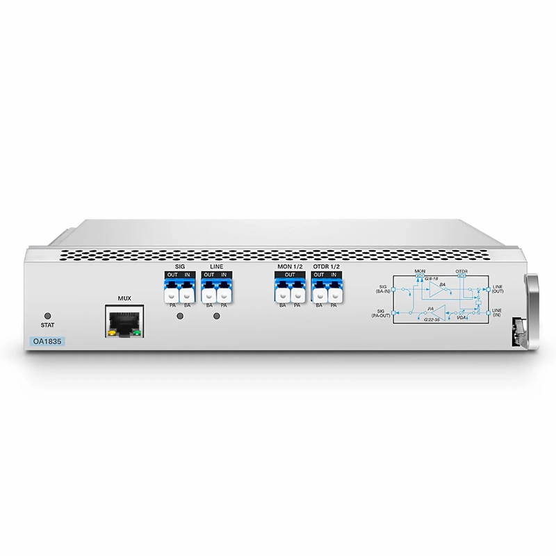 SFPS D7000 OA1835, DWDM EDFA Bidirectional Amplifier with PA 22-35dB and BA 8-18dB Gain, 21.5dBm Output for D7000 Series Managed Chassis, with Built in OSC, VOA