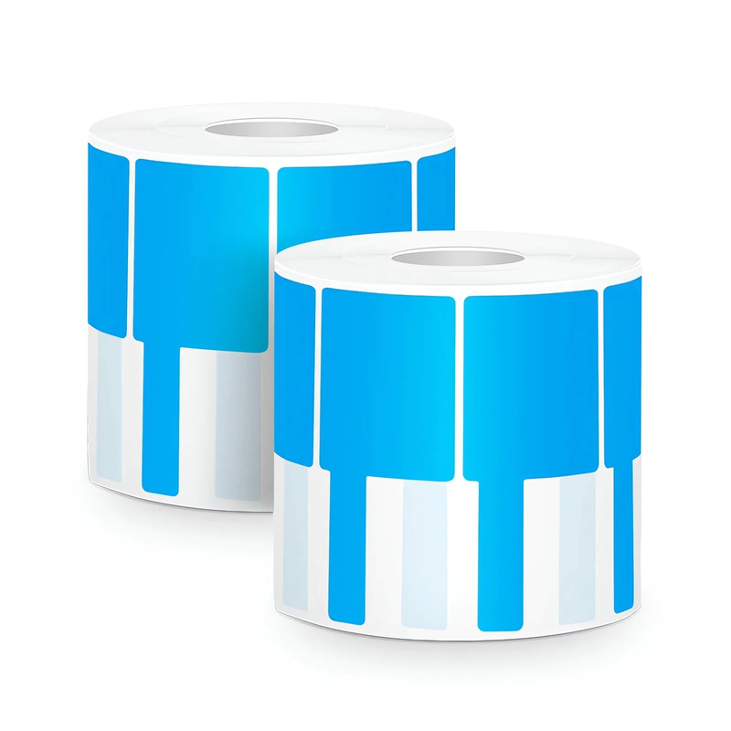SFPS 1.57in.W x 3.54in.L Printable P-Flag Label, PET, Reel, Blue, 500Labels/Roll