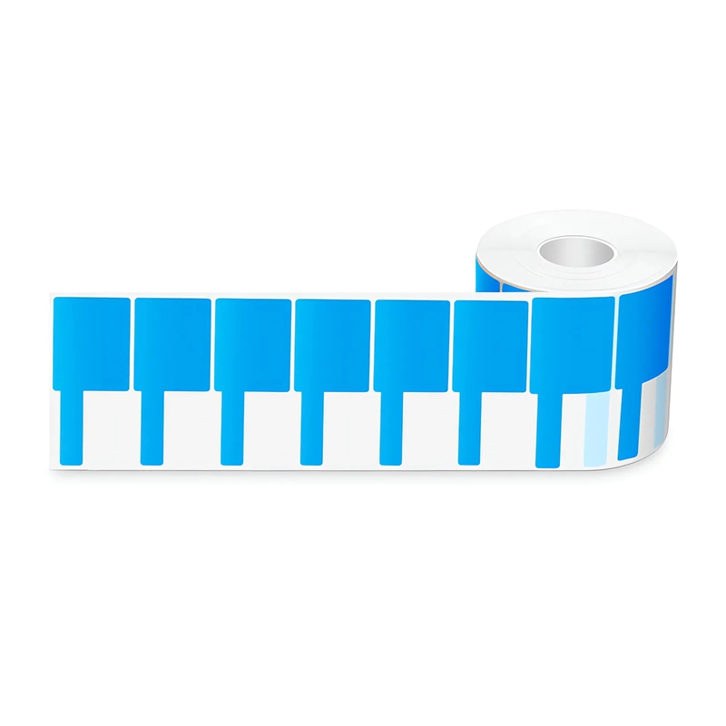 SFPS 1.57in.W x 3.54in.L Printable P-Flag Label, PET, Reel, Blue, 500Labels/Roll