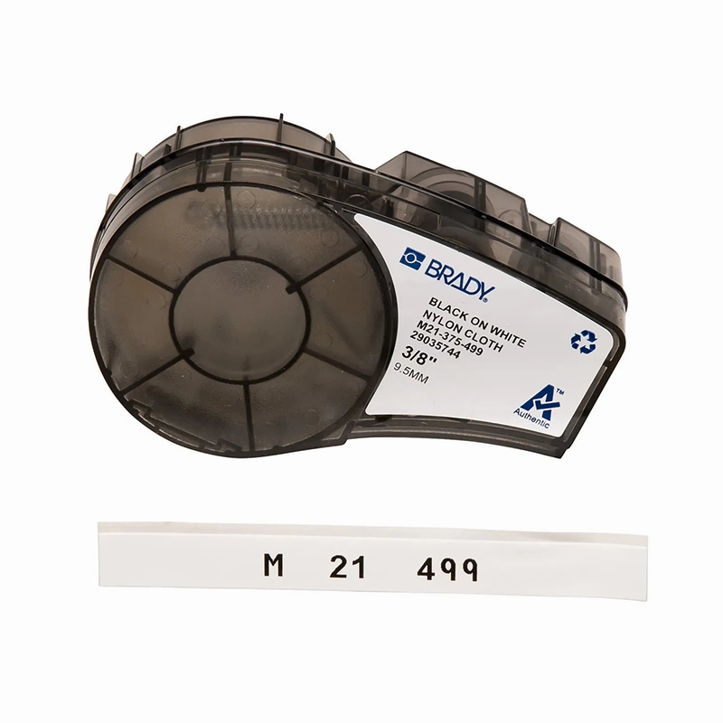 SFPS 0.375in.W x 192in.L Collapse Nylon Labels with Ribbon for M210 and M211 Printers, Black on White