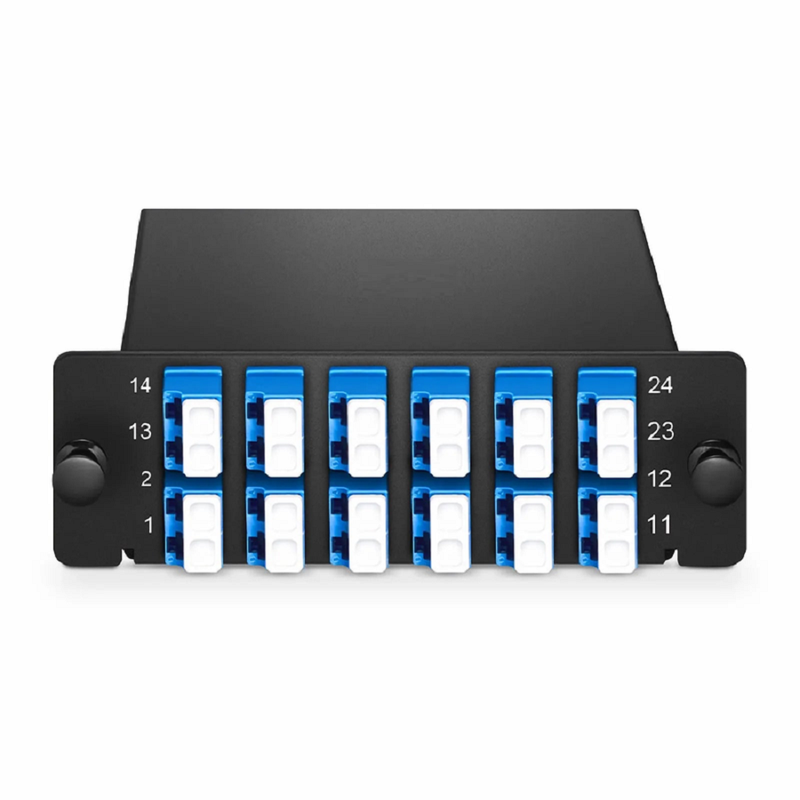 SFPS FHDA LC Splice Cassette with Pigtails, 24 Fibers OS2 Single Mode,12 x LC UPC Duplex (Blue), 0.3dB Max.