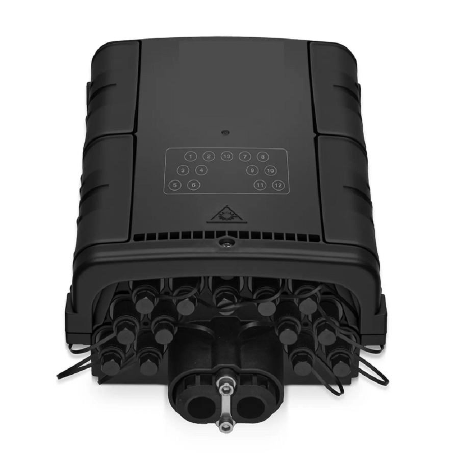 SFPS Fully Pre-Terminated Fiber Distribution Hub Box for Quick ODN, 1 Uncut Port, 13 SC/APC Hardened Adapters, Mechanical Seal, Supports 1:2/1:4/1:8 Mini Splitters, PP+GF, IP68, Wall/Pole/Aerial Mount, Indoor/Outdoor