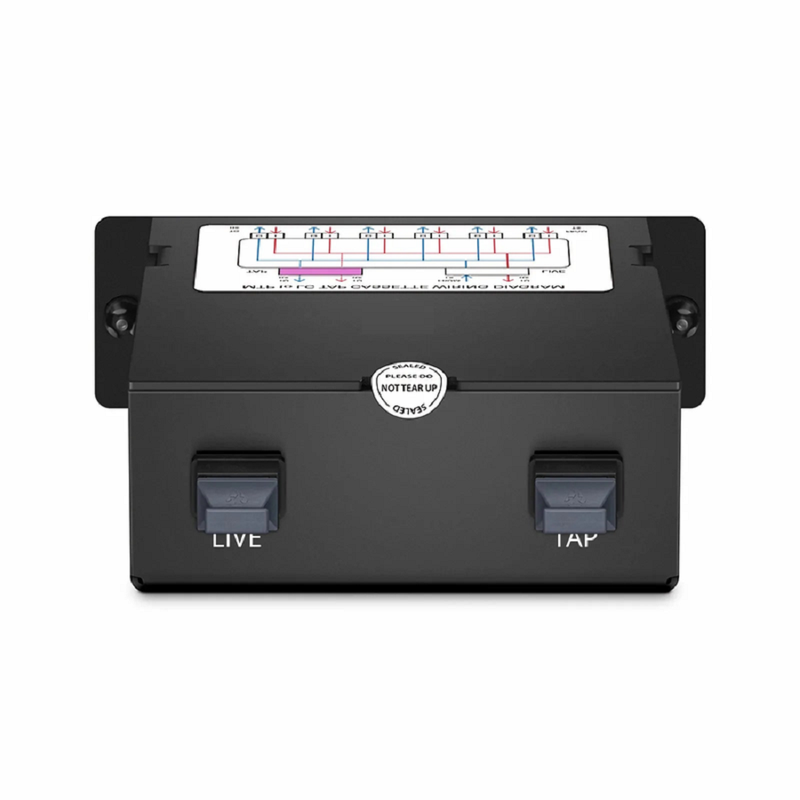 SFPS FHDA MTP® TAP Cassette, OS2 Single Mode, 2 x MTP®-12 Male Live Ports, MTP®-12 Male TAP Port, 50/50 Split Ratio (Live/TAP), 40/100G