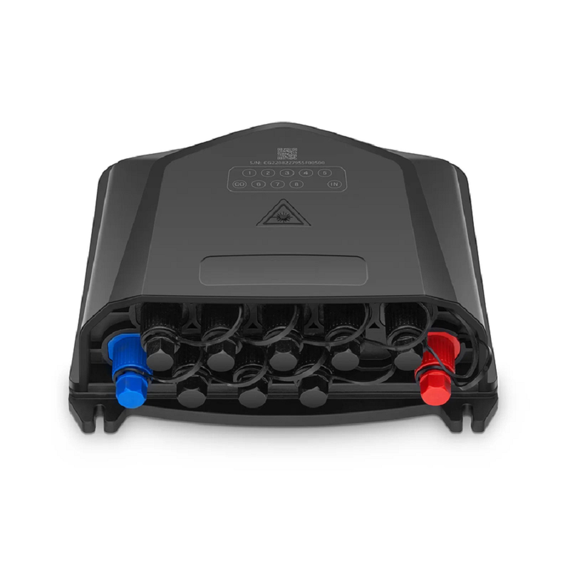 SFPS Fully Pre-Terminated End Box for Quick ODN, 9 ports, Hot-Melting (Non-open), 1x 8 splitter, SC Hardened Adapter, Insertion Loss 10.8dB, Return Loss 55dB, PP+GF, IP68, Wall/Pole/Aerial, Indoor/Outdoor