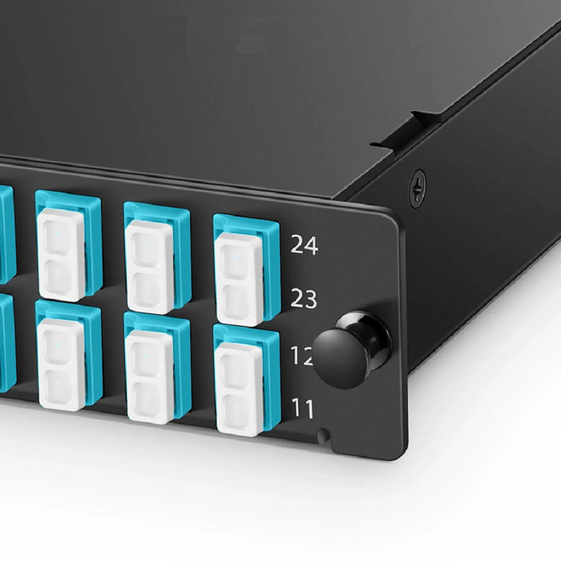 SFPS FHDA MTP®-LC Cassette, OM5 Multimode, Type A, 24 Fibers, MTP®-24 (Male) to 12 x LC Duplex, 0.35dB Max.