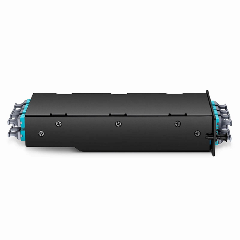 SFPS FHDA 8 x MTP®-8 Mesh Cassette, 64 Fibers OM4 Multimode, Universal, 8 x 8F MTP® to 8 x 8F MTP® (Aqua), 0.35dB Max.