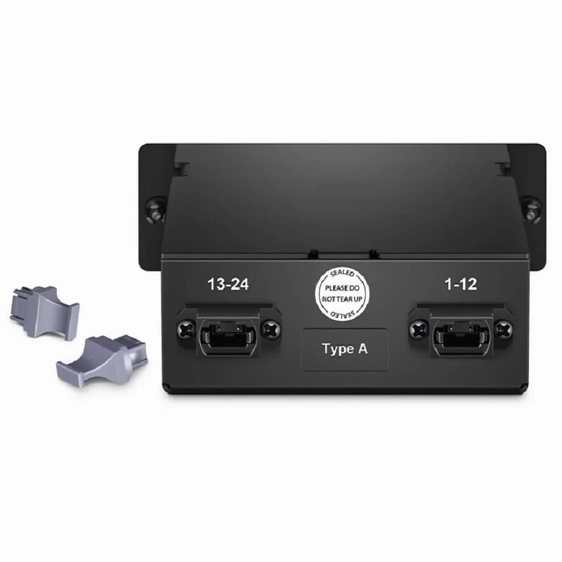 SFPS FHDA MTP®-LC Cassette, OM5 Multimode, Type A, 24 Fibers, 2 x MTP®-12 (Male) to 12 x LC Duplex, 0.35dB Max.