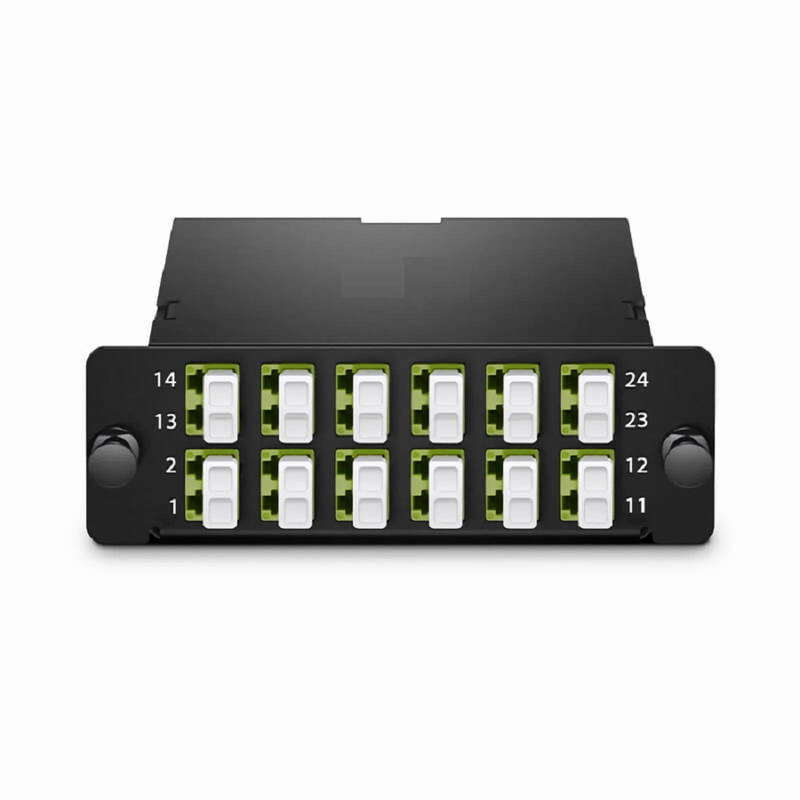 SFPS FHDA MTP®-LC Cassette, OM5 Multimode, Type A, 24 Fibers, 2 x MTP®-12 (Male) to 12 x LC Duplex, 0.35dB Max.