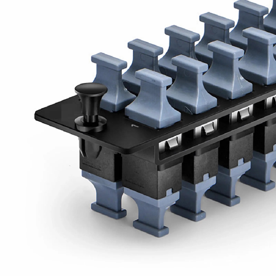 SFPS FHDA Fiber Adapter Panel, OS2/OM3/OM4, 12 x MTP®-8/12/24 Key Up to Key Down (Black) Adapter, Type A