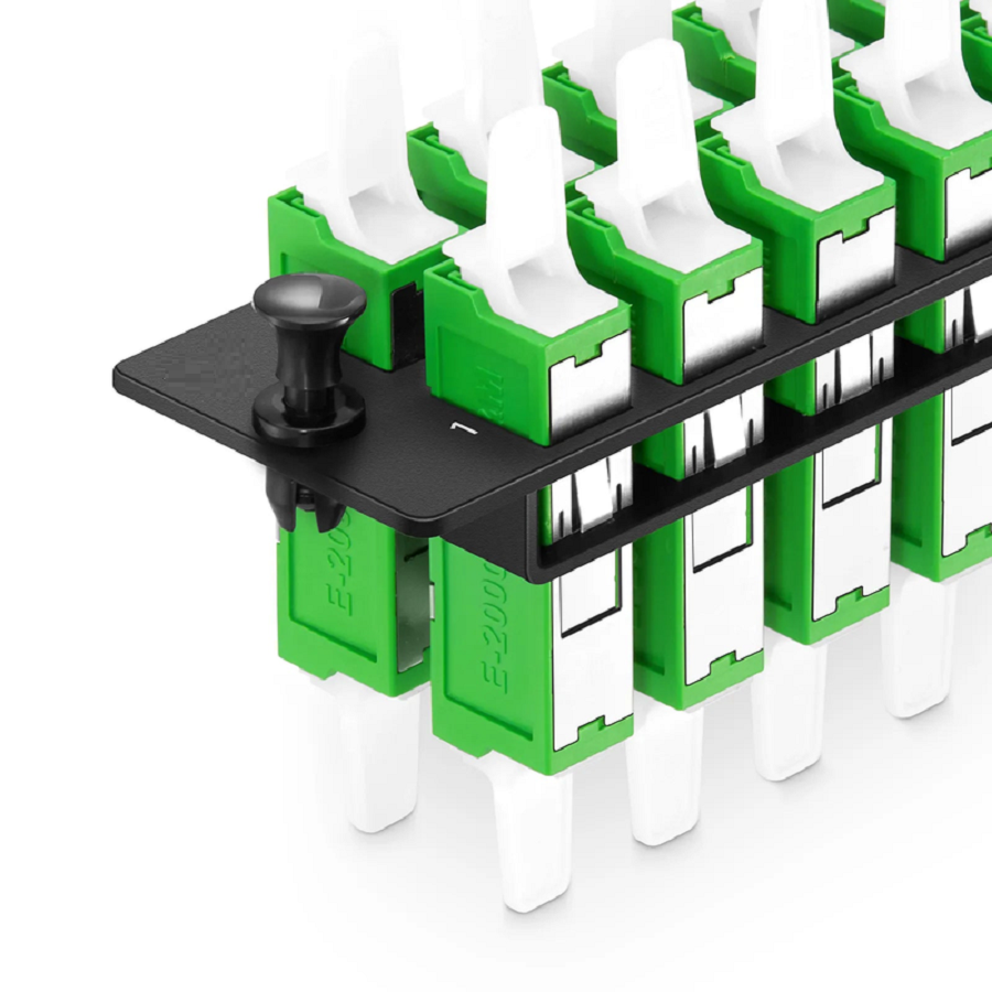 SFPS FHDA Adapter Panel, 12 Fibers OS2 Single Mode, 12 x LSH APC Simplex (Green) Adapter, Ceramic Sleeve
