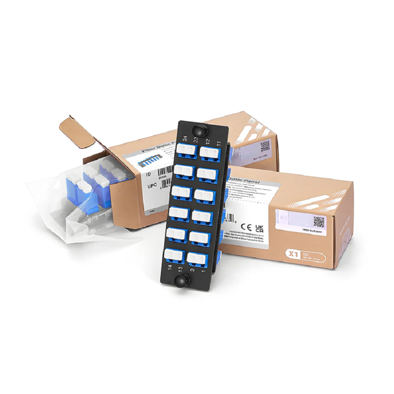 SFPS FHDA Fiber Adapter Panel, 24 Fibers OS2 Single Mode, 12 x LC UPC Duplex (Blue) Adapter, Ceramic Sleeve