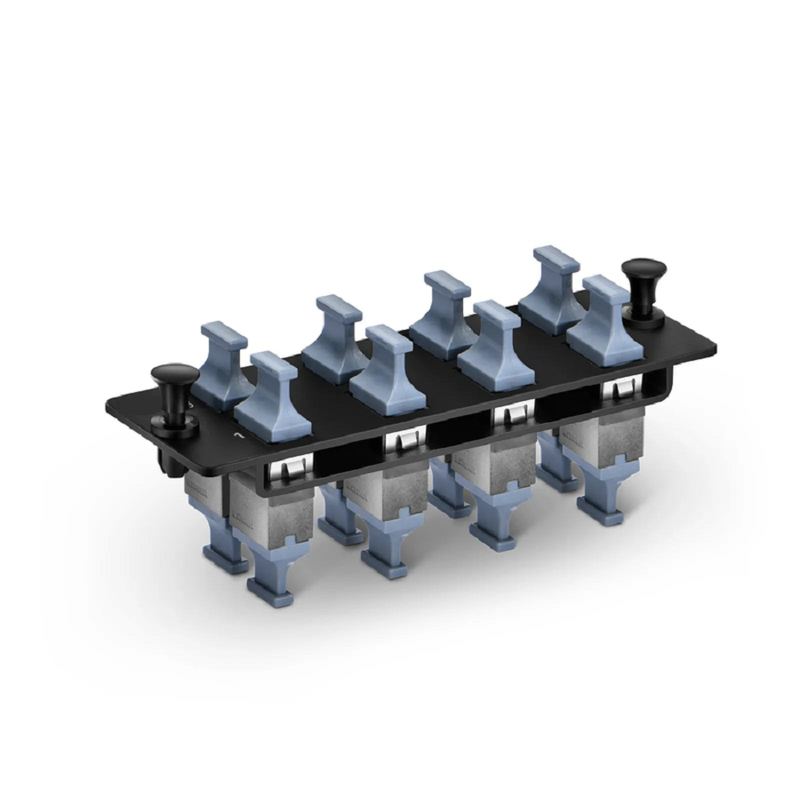 SFPS FHDA Fiber Adapter Panel, OM3/OM4, 8 x MTP®-8/12/24 Key Up to Key Up (Charcoal Gray) Adapter, Type B