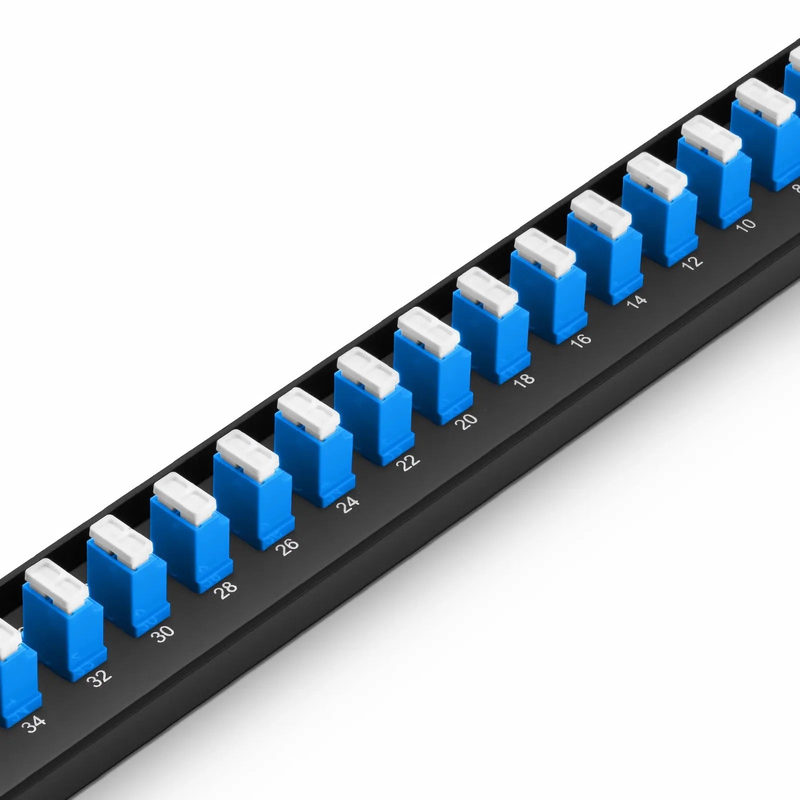 SFPS FHUA 1U 19'' Fiber Adapter Panel, 48 Fibers OS2 Single Mode, 24 x LC UPC Duplex (Blue) Adapter, Ceramic Sleeve