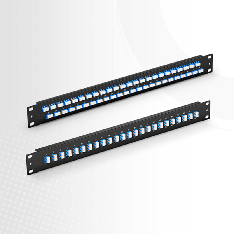 SFPS FHUA 1U 19'' Fiber Adapter Panel, 48 Fibers OS2 Single Mode, 24 x SC APC Duplex (Green) Adapter, Ceramic Sleeve