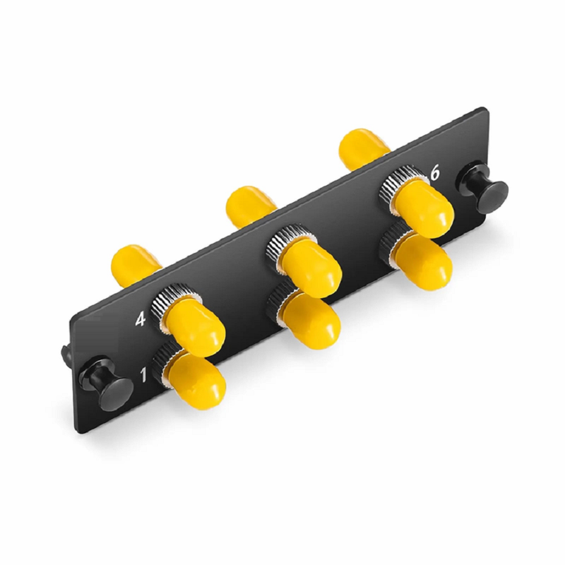 SFPS FHDA Fiber Adapter Panel, 6 Fibers OM3/OM4 Multimode, 6 x ST Simplex (Plated) Adapter, Ceramic Sleeve