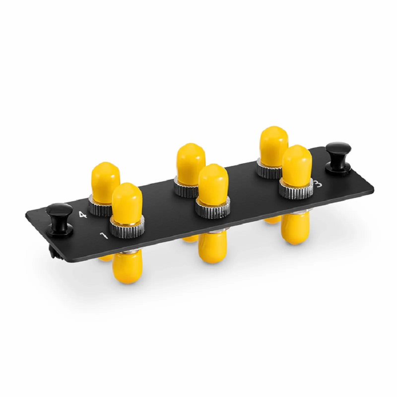 SFPS FHDA Fiber Adapter Panel, 6 Fibers OM3/OM4 Multimode, 6 x ST Simplex (Plated) Adapter, Ceramic Sleeve
