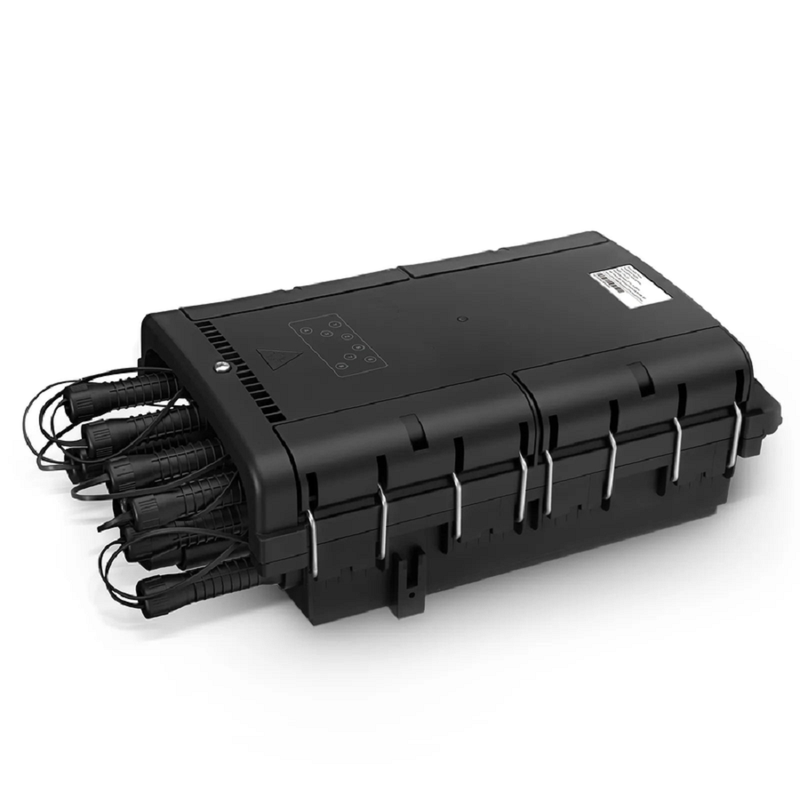 SFPS Universal Pre-Terminated Hub Box for Quick ODN, 1 Uncut Port, 8 SC/APC Adapters, Mechanical Seal, Supports 1:2/1:4/1:8 Mini Splitters, PP+GF, IP65, Wall/Pole/Aerial Mount, Indoor/Outdoor