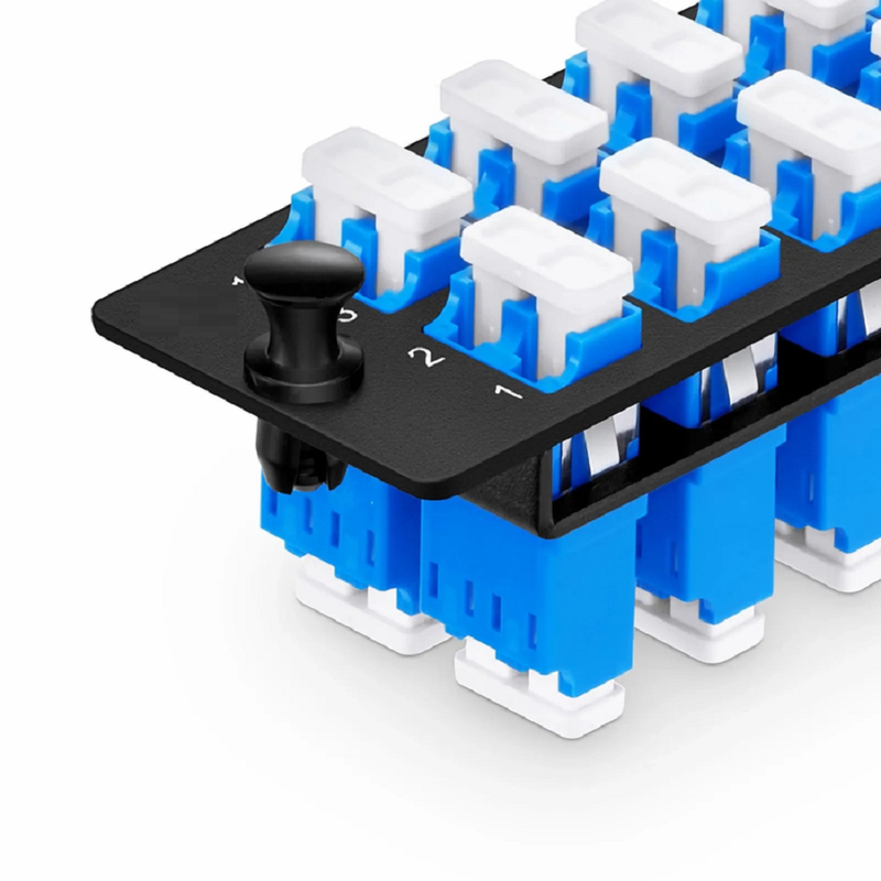 SFPS FHDA Fiber Adapter Panel, 24 Fibers OS2 Single Mode, 12 x LC UPC Duplex (Blue) Adapter, Ceramic Sleeve