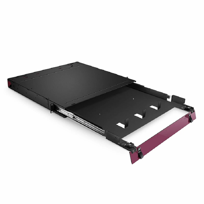 SFPS FHDA High Density 1U Rack Mount Enclosure Unloaded, Sliding Drawer, Holds up to 4 x FHDA Cassettes, Panels, or Splice Trays, 144 Fibers (LC)