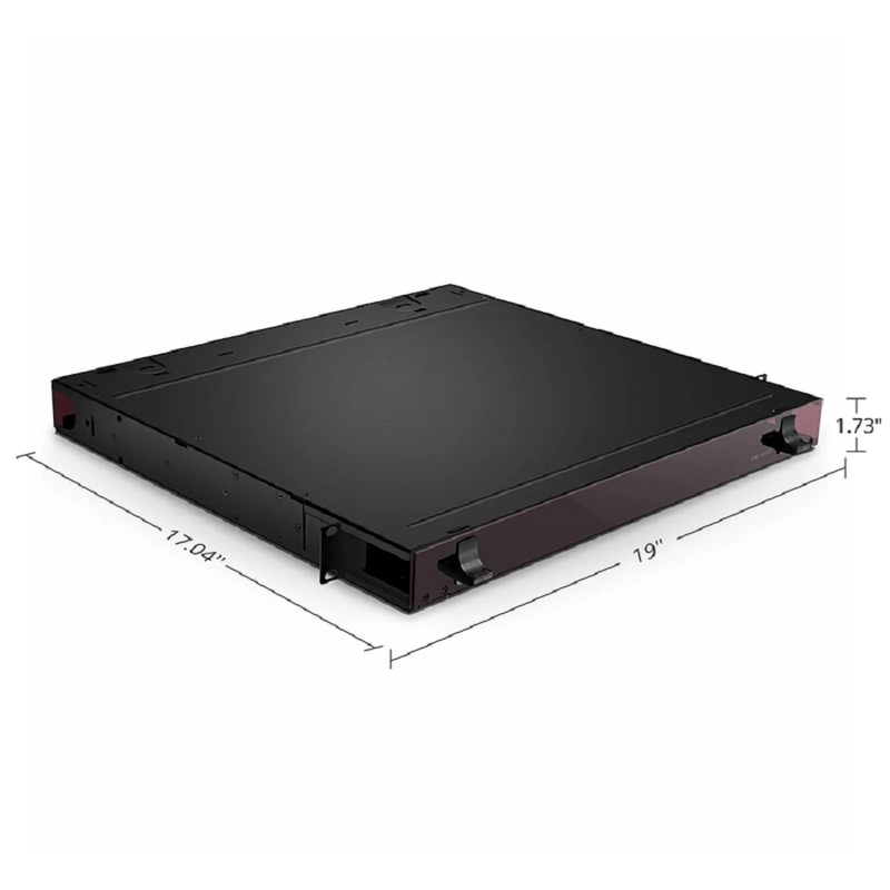 SFPS FHDA High Density 1U Rack Mount Enclosure Unloaded, Sliding Drawer, Holds up to 4 x FHDA Cassettes, Panels, or Splice Trays, 144 Fibers (LC)