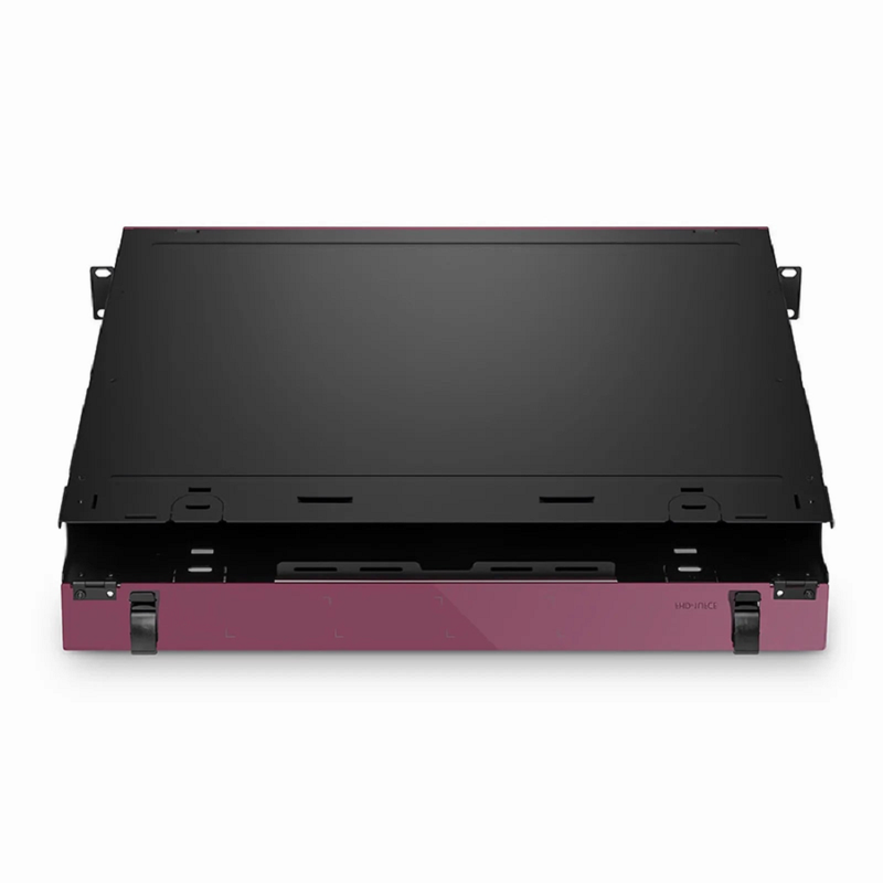 SFPS FHDA High Density 1U Rack Mount Enclosure Unloaded, Sliding Drawer, Holds up to 4 x FHDA Cassettes, Panels, or Splice Trays, 144 Fibers (LC)