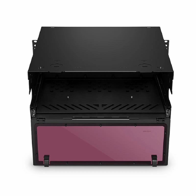 SFPS FHDA High Density 4U Rack Mount Enclosure Unloaded, Sliding Drawer, Holds up to 12 x FHDA Cassettes, Panels or Splice Trays, 432 Fibers (LC)