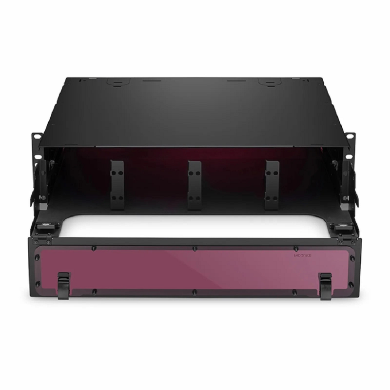 SFPS FHDA High Density 2U Rack Mount Enclosure Unloaded, Sliding Drawer, Holds up to 8 x FHDA Cassettes, Panels or Splice Trays, 288 Fibers (LC)