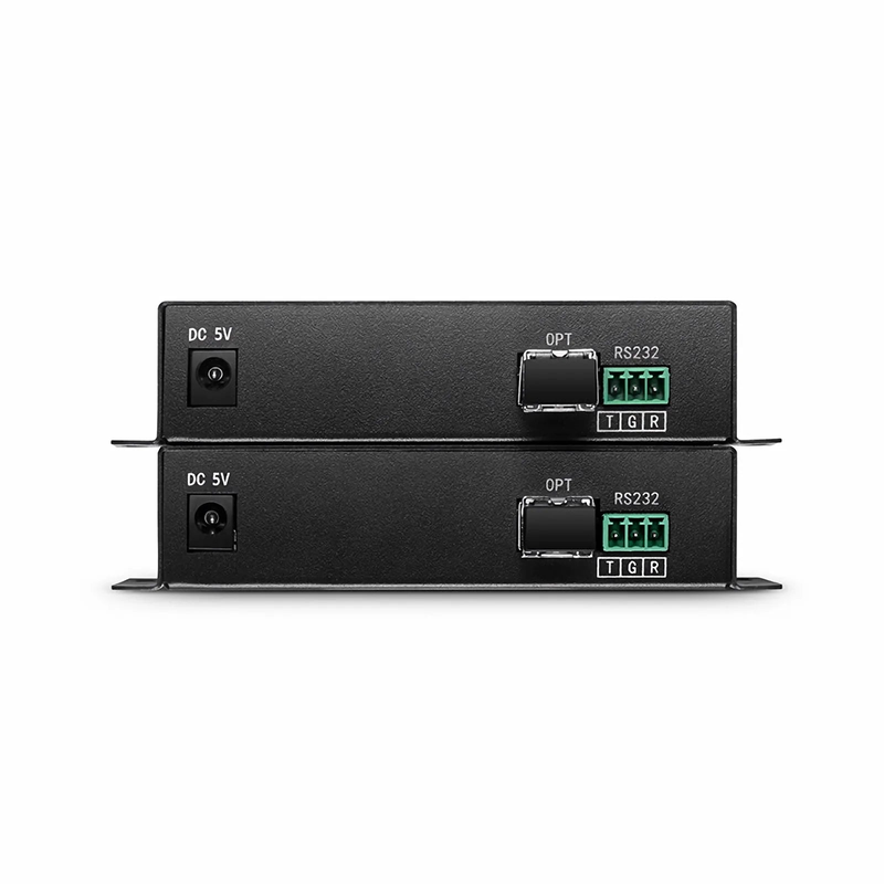 SFPS 4K HDMI USB2.0 KVM Extender Set with Audio and EDID over LC Fiber Optic Cable for 10km, 3840x 2160@30Hz, with Pre-installed SFP+ Modules
