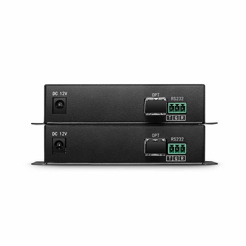 SFPS 4K DVI USB2.0 KVM Extender Set with Audio and EDID over LC Fiber Optic Cable for 10km, 3840x 2160@30Hz, with Pre-installed SFP+ Modules
