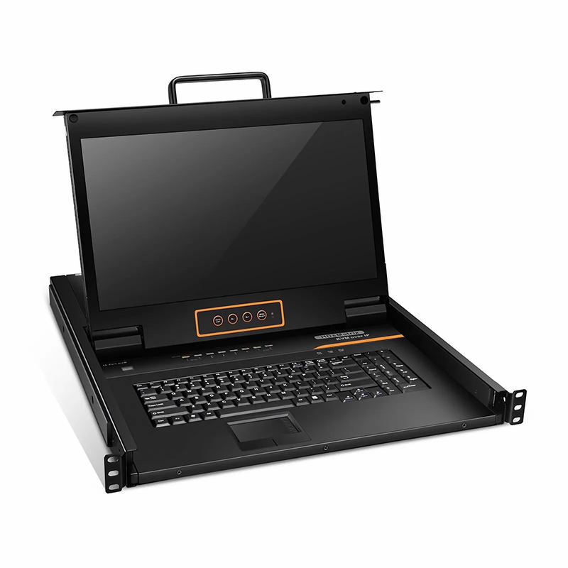 SFPS 8-Port Cat5 1U Rack-Mount KVM Over IP Switch with 17" Full HD LCD, 8 x RJ45 to VGA Interface Modules Included