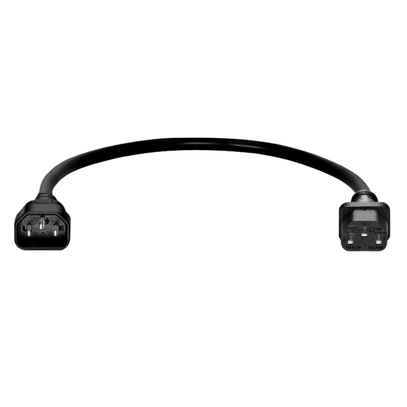 SFPS 1ft (0.3m) IEC60320 C14 to IEC60320 C13 Heavy-Duty 14AWG 250V/15A Power Extension Cord, Black