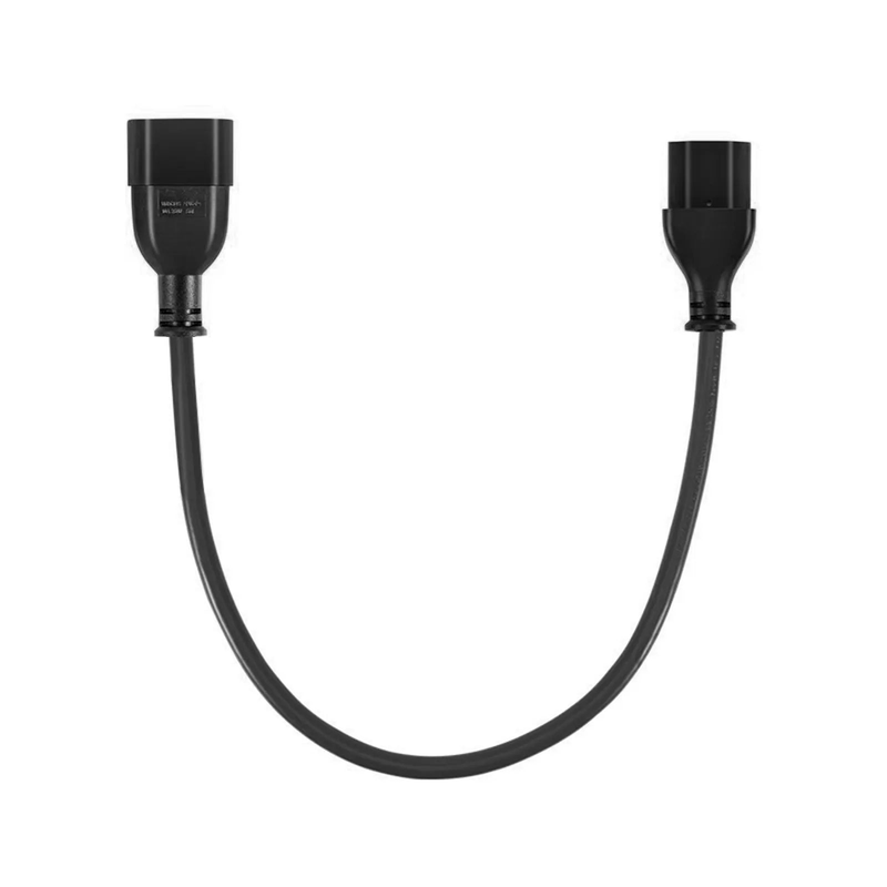 SFPS 1ft (0.3m) IEC60320 C14 to IEC60320 C13 Heavy-Duty 14AWG 250V/15A Power Extension Cord, Black