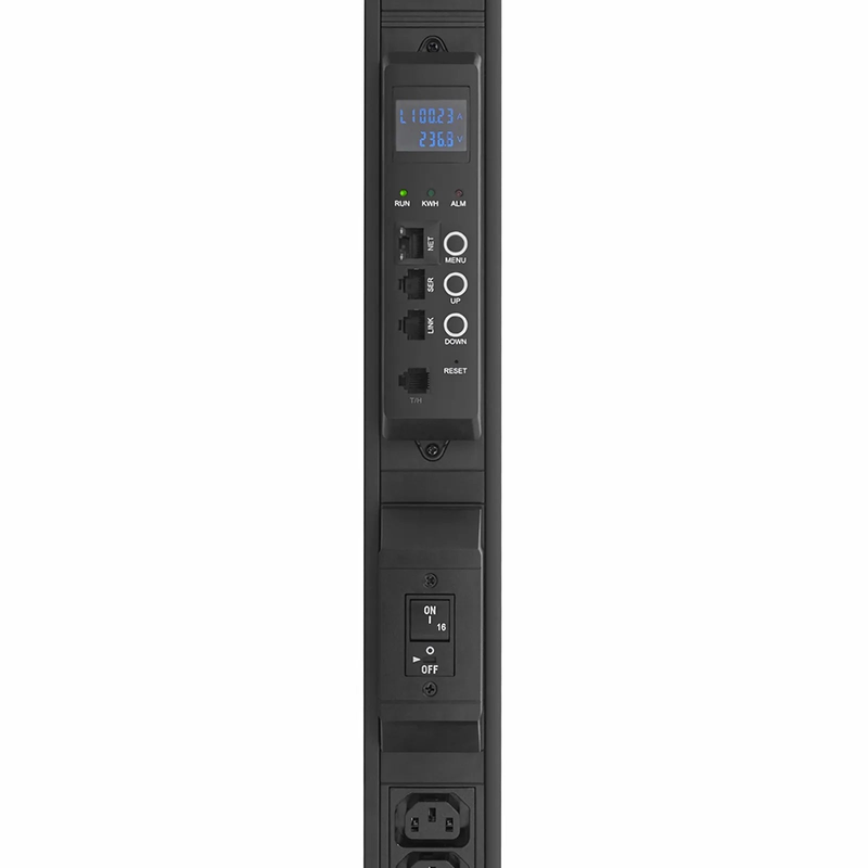 SFPS 7.36kW Single-Phase 32A/230V Monitored Rack PDU, 36 x C13 & 6 x C19 Outlets, IEC 309 32A 2P+E Plug, 10ft Cord, 0U Vertical