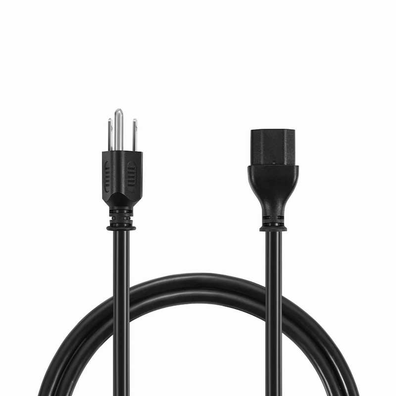 SFPS 1ft (0.3m) NEMA 5-15P to IEC60320 C13 18AWG 125V/10A Power Cord, Black