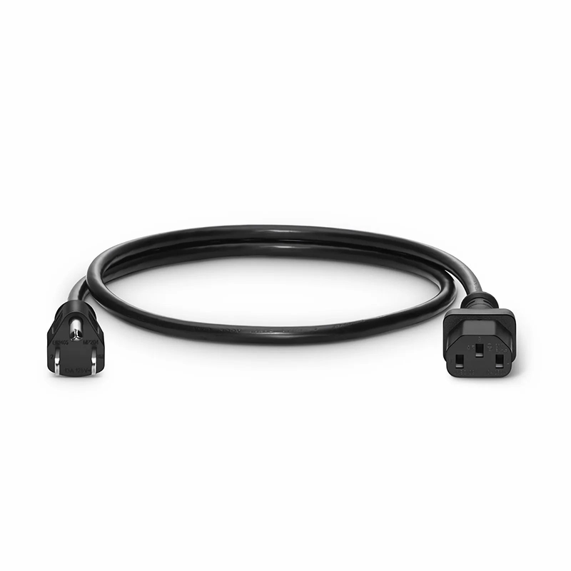 SFPS 3ft (0.9m) NEMA 5-15P to IEC60320 C13 16AWG 125V/10A Power Cord, Black