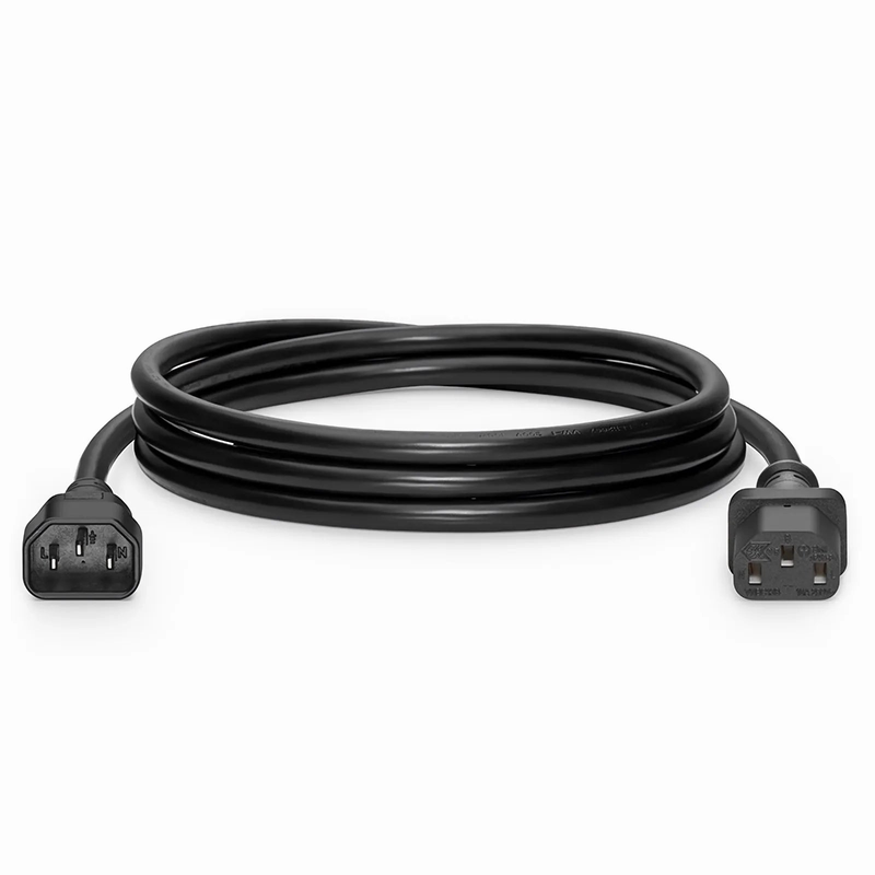 SFPS 10ft (3m) IEC60320 C14 to IEC60320 C13 17AWG 250V/10A Power Extension Cord, Black