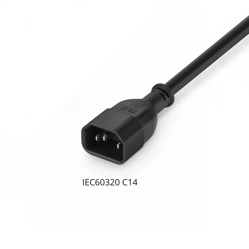 SFPS 2ft (0.6m) IEC60320 C14 to IEC60320 C13 17AWG 250V/10A Power Extension Cord, Black