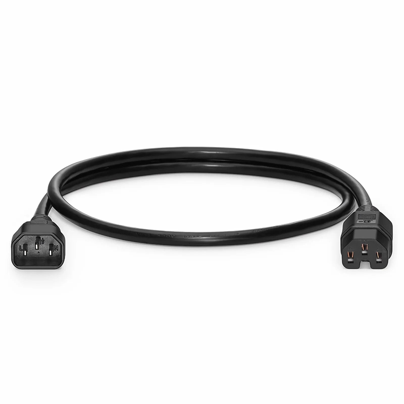 SFPS 3ft (0.9m) IEC60320 C14 to IEC60320 C15 14AWG 250V/15A Power Cord, Black