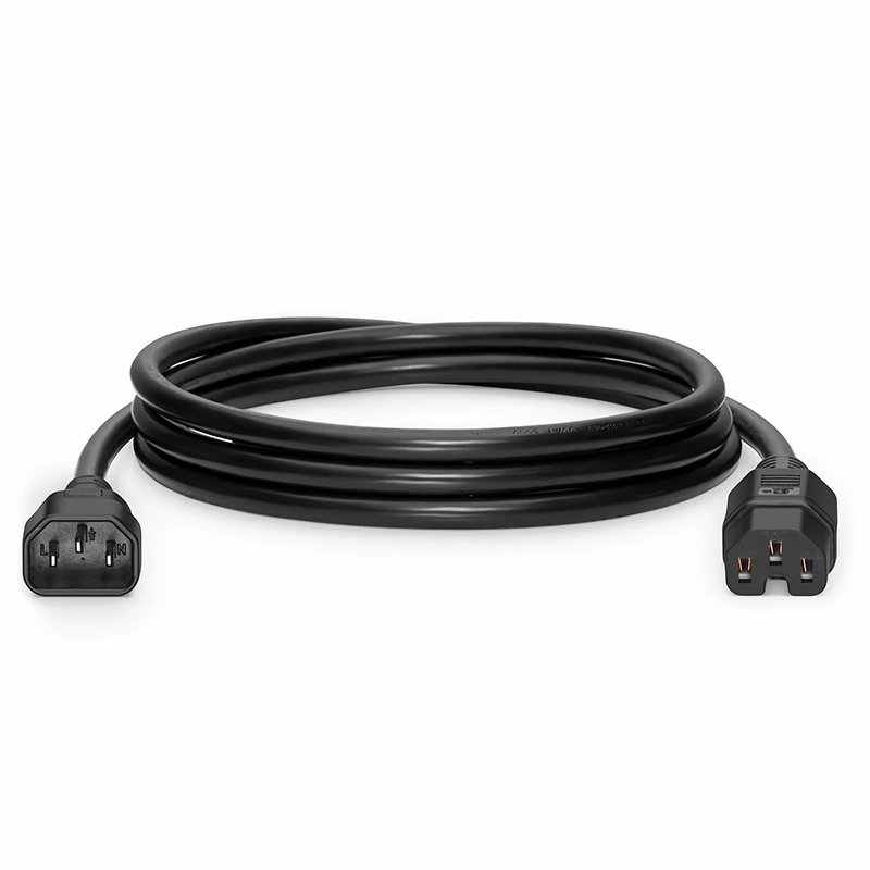 SFPS 10ft (3m) IEC60320 C14 to IEC60320 C15 14AWG 250V/15A Power Cord, Black