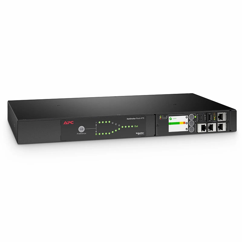 SFPS APCA® NetShelter Rack Automatic Transfer Switch, 1U, 20A, 200/208V, 2 L6-20 IN, 8 C13, 1 C19 OUT