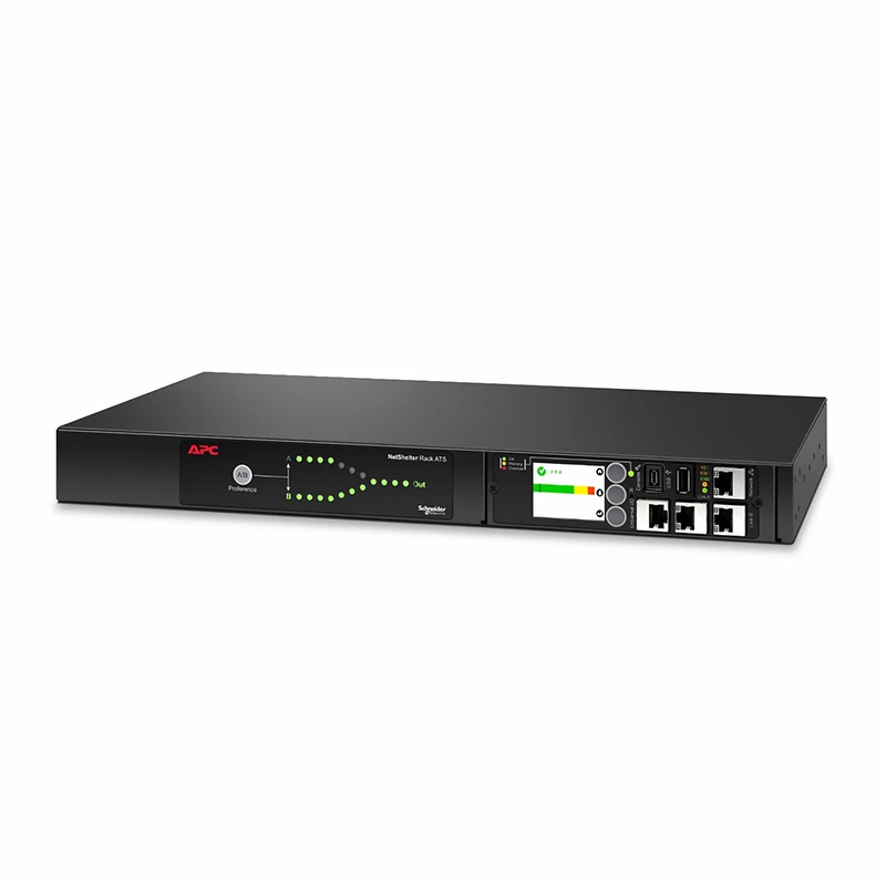 SFPS APCA® NetShelter Rack Automatic Transfer Switch, 1U, 20A, 208V, 2 C20 IN, 8 C13, 1 C19 OUT