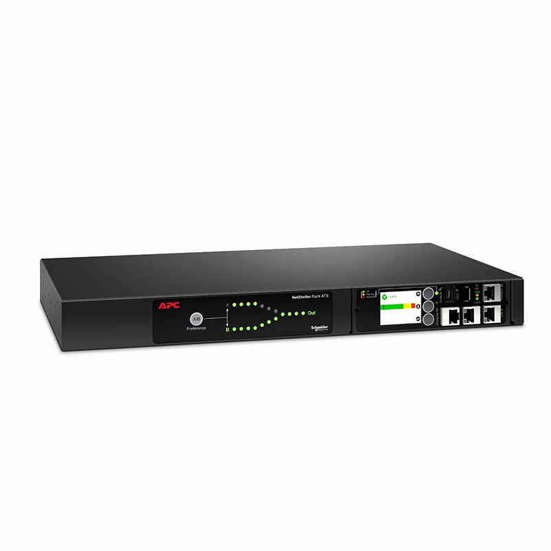 SFPS APCA® NetShelter Rack Automatic Transfer Switch, 1U, 20A, 208V, 2 C20 IN, 8 C13, 1 C19 OUT