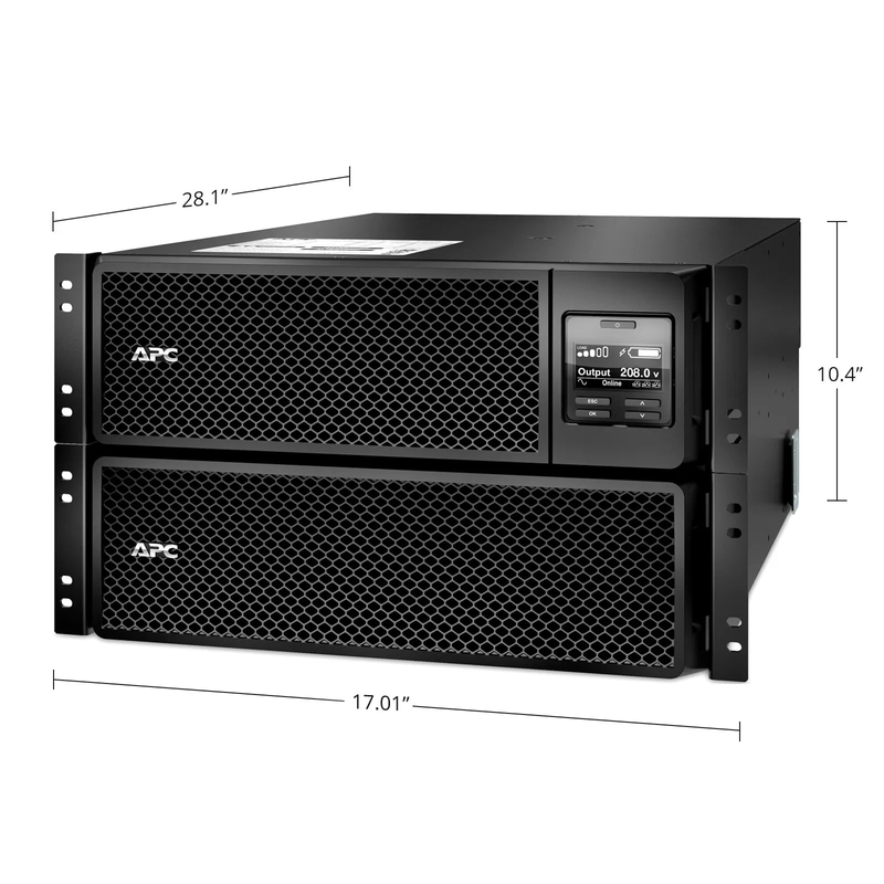 SFPS APC Smart-UPS On-line, 8kVA/8kW, 208V, 4 x L6-20R & 2 x L6-30R NEMA Outlets, Network Card & SmartSlot, 4 Replaceable Battery Modules Included, Rack 6U/Tower Convertible