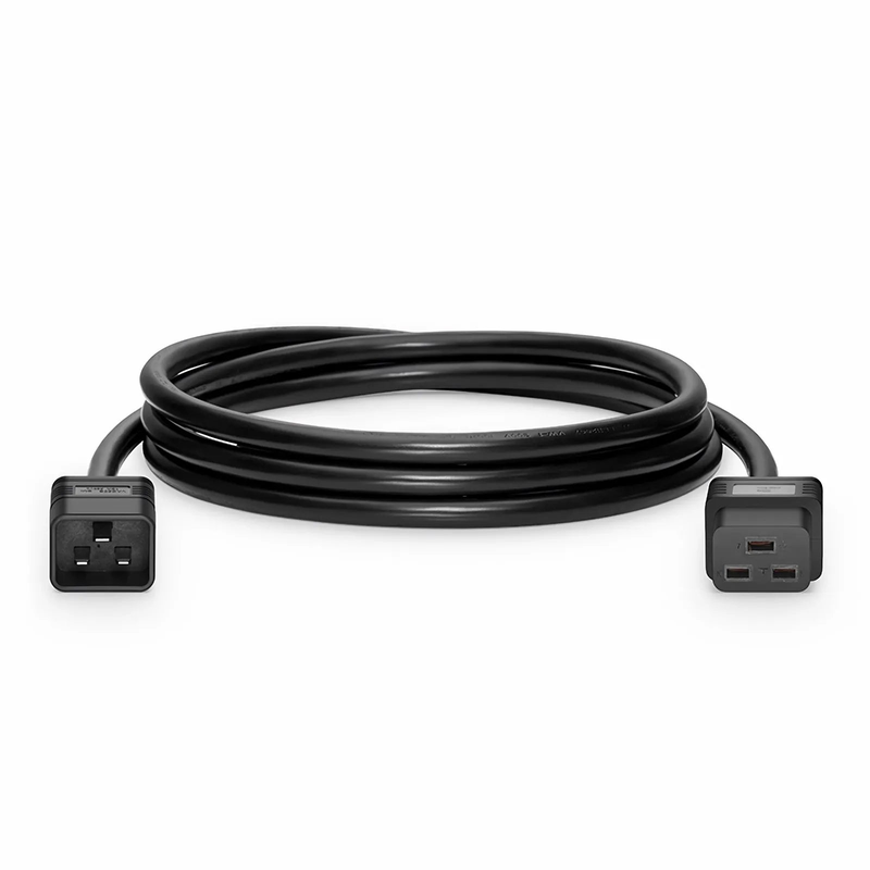 SFPS 10ft (3m) IEC60320 C20 to IEC60320 C19 12AWG 250V/20A Power Extension Cord, Black