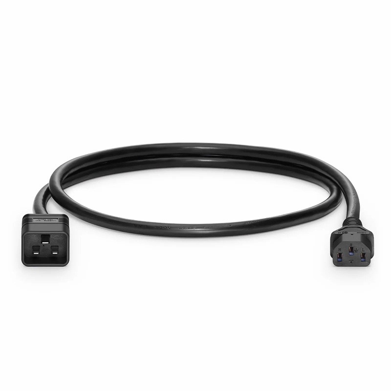 SFPS 3ft (0.9m) IEC60320 C20 to IEC60320 C13 14AWG 250V/15A Power Cord, Black