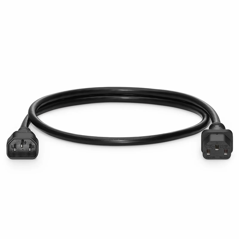 SFPS 3ft (0.9m) IEC60320 C14 to IEC60320 C13 18AWG 250V/10A Power Extension Cord, Black